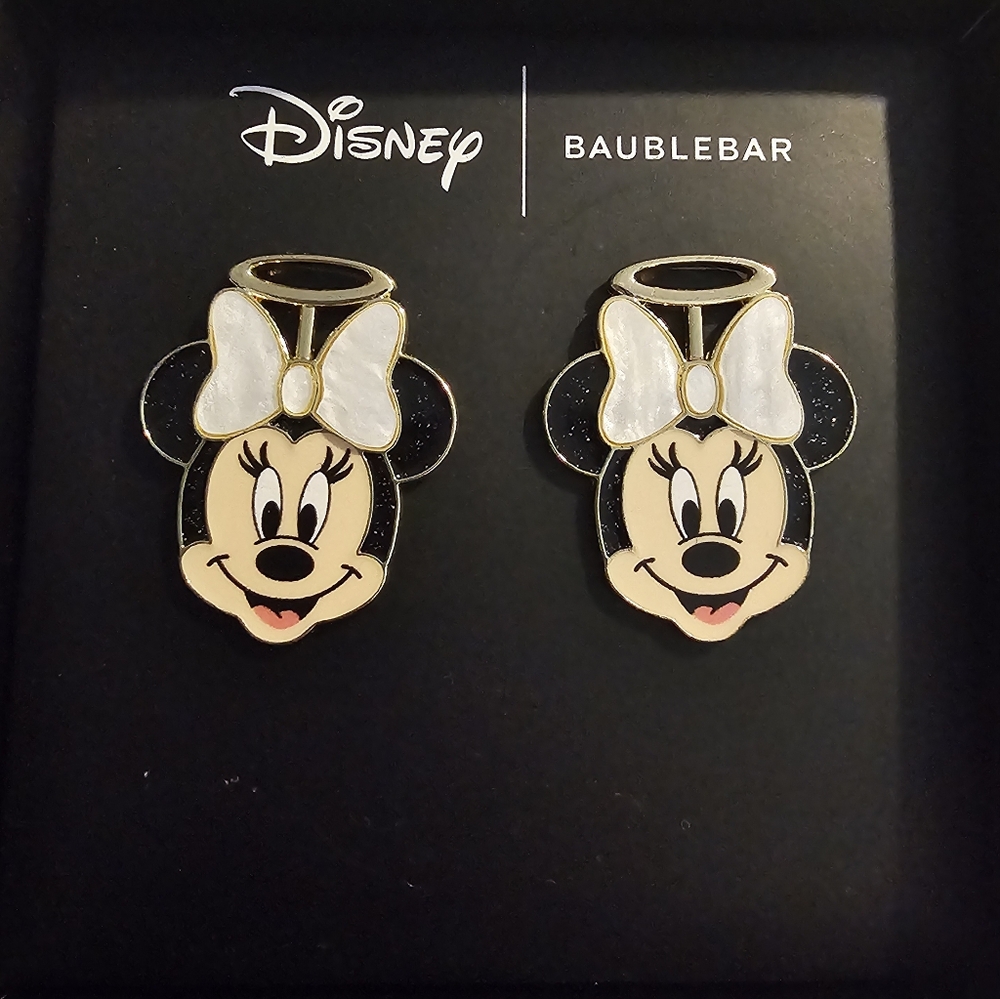 Disney x BaubleBar Minnie Mouse Earrings - Angel Design with Pearl Bow
